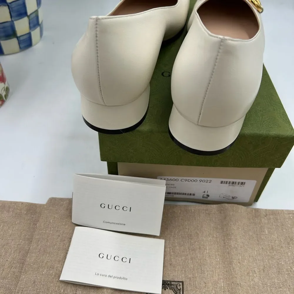 Women's Gucci horse bit leather ballet flats size 41 made in Italy